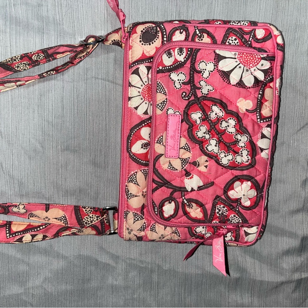 Vera Bradley Pink and Black Floral Crossbody Bag